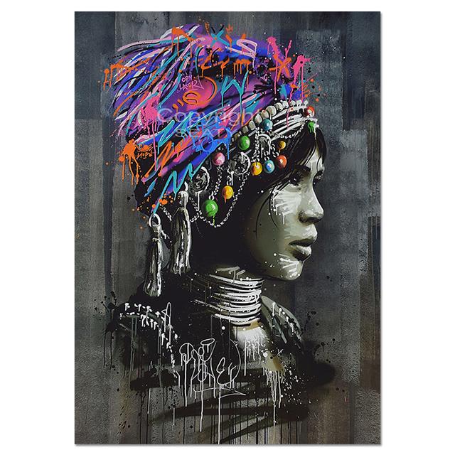 Street Graffiti Art Girl Abstract Canvas Painting On The Wall Posters for Living Room Paintings Prints Picture Bed Room Decor