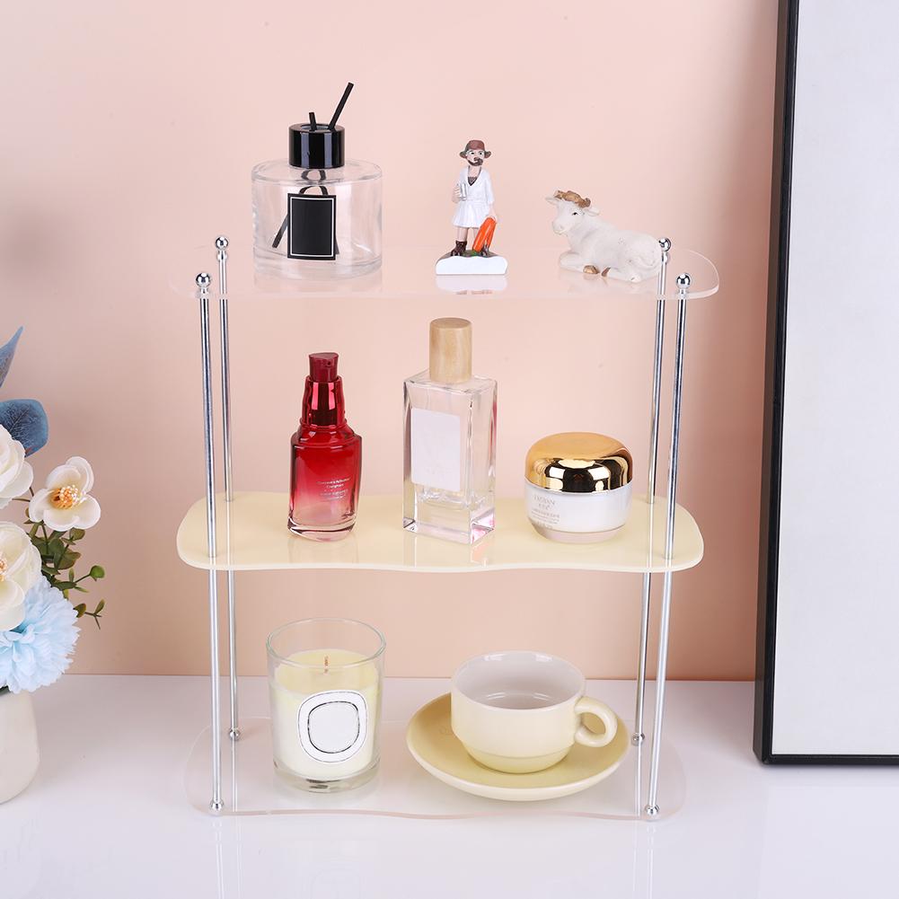 3-Layer Acrylic Desktop Storage Rack Style Perfume Cosmetics Storage Rack Table Top Display Rack for Home Organization