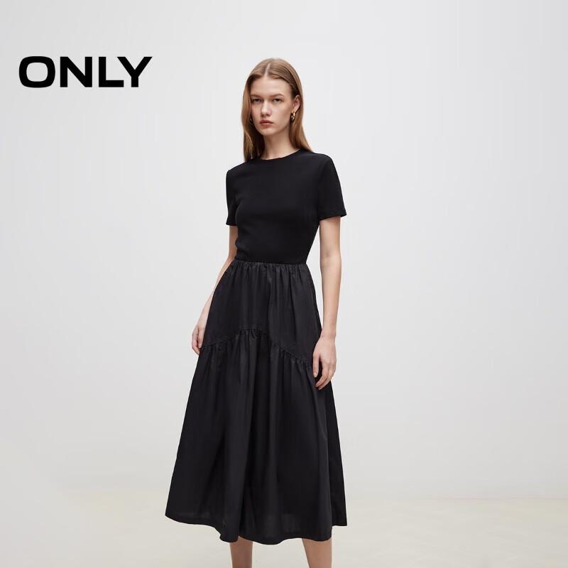 

ONLY 2025 Spring Elegant Pleated A-Line Long Dress L