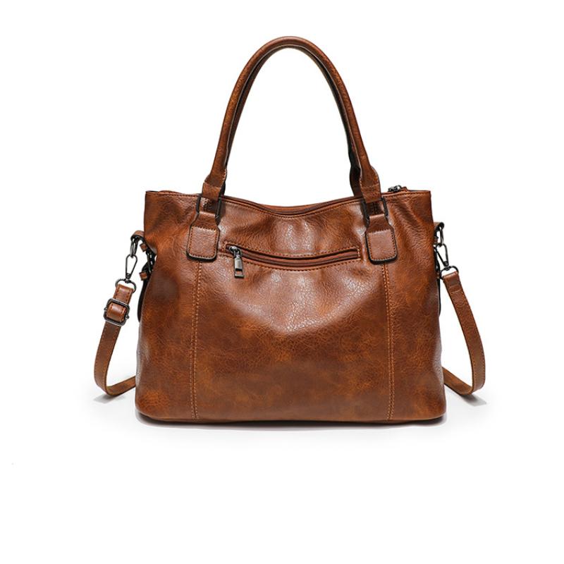 

Простая ретро-сумка-тоут 2025 года, новая большая вместительная текстурная сумка, модная универсальная женская сумка-мессенджер через плечо 36cm*15cm*26cm светло-коричневого