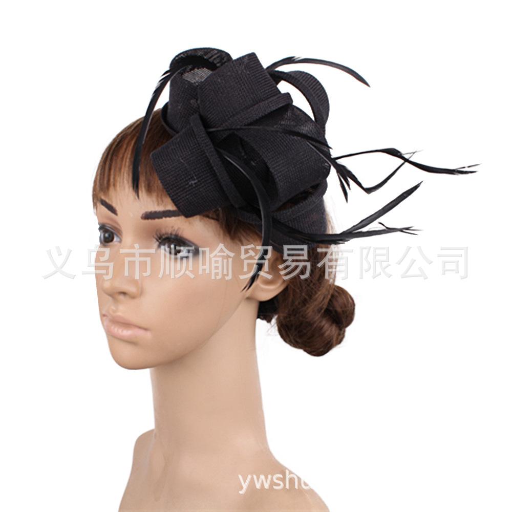 Wassermelonenrot Exquisites Schleifen-Stirnband Imitation Hanfgarn Kopfbedeckung Britische Haaraccessoires Society Ball Empfang