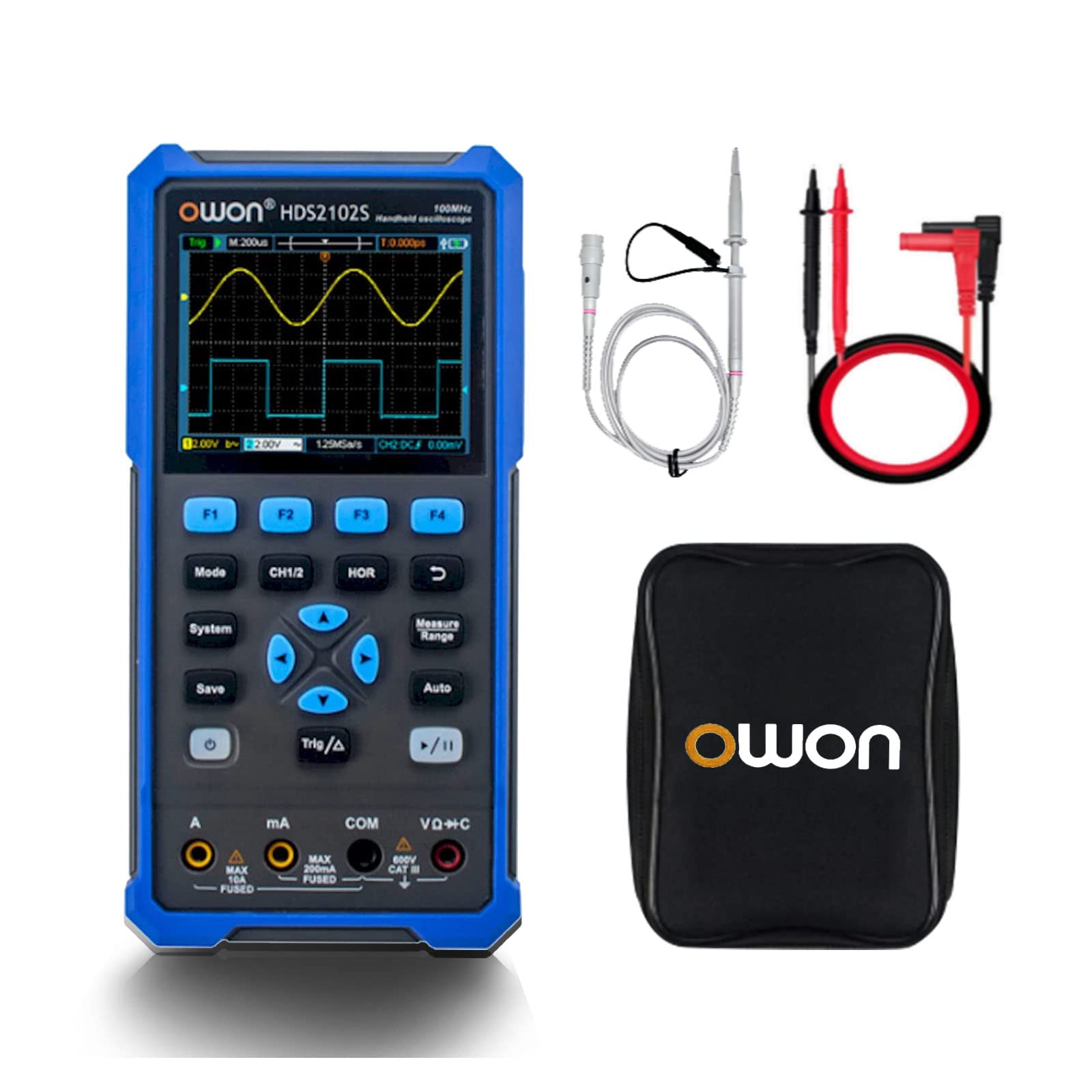 

OWON HDS242S Oscilloscope Multimeter Arbitrary Waveform Generator Compact 2 Channel 40MHz Bandwidth Direct 3 Year Instruction Manual 250Ms/s [] синій