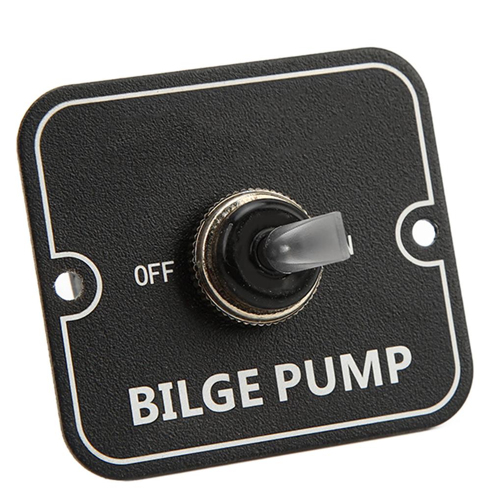 12V 24V Bilge Pump Control Switch with LED Indicator Light Sensitive Black Safe Manual Aluminum Panel