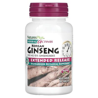 Herbal Activator, Korean Ginseng, Extended-Release Tablets, 1,000 Mg, 30 Botanical Tablets