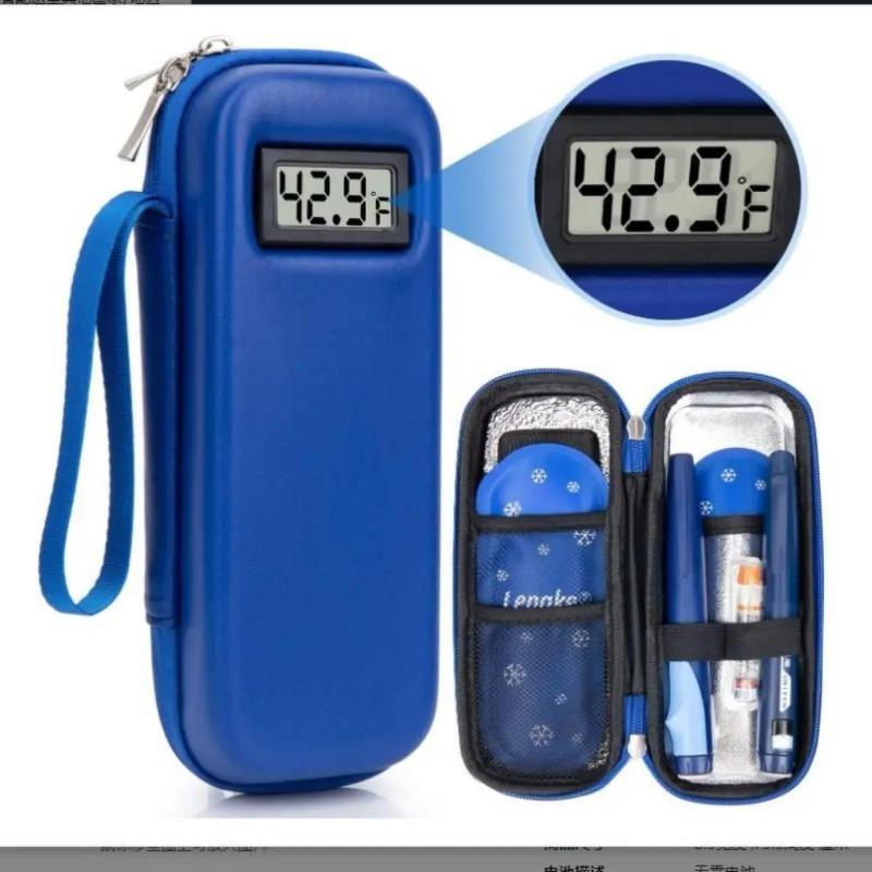 Waterproof Insulin Cooler Travel Case Reusable with Thermometer Display Medicine Insulin Cooling Bag Insulated Portable