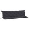 VidaXL Set of 2 Garden Bench Cushions, Bench Cover with Tie Strings, Waterproof Outdoor Cushion, Black 361723