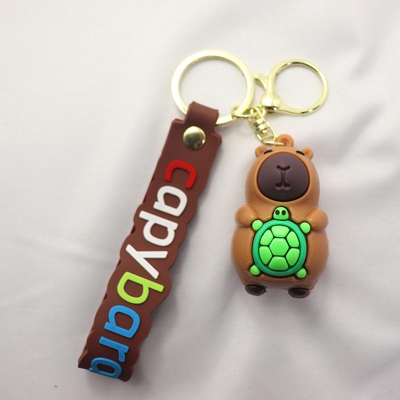 Chaveiro Pingente de Pelúcia Capivara - Fofo Ornamento de Casal, Prêmio de Máquina de Garra, Pequeno Presente