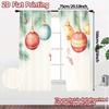 2pcs,Curtains Christmas Ornaments Santa Claus Watercolor (3) Modern Curtains Polyester Easy Install Curtains Gifts Perfect for