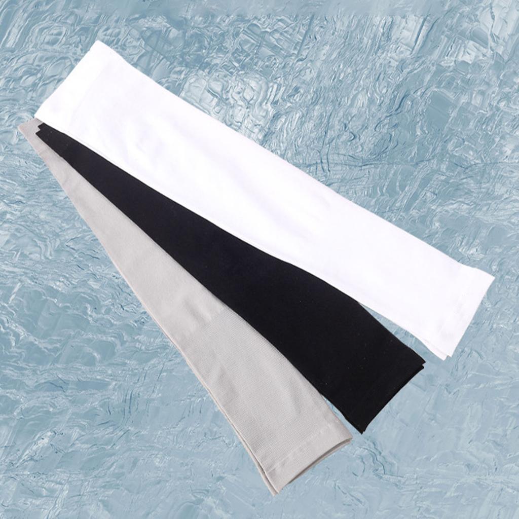 Arm Sleeves Ice Silk Cooling Arm Cover Sun Protection UV Protection Elastic Arm Sleeves for Outdoors Travel Running Cycling Grey