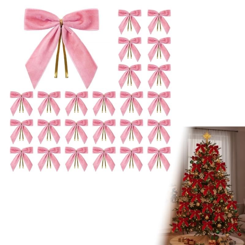 Luxurious Velvety Bowknot Knot Ornament Velvety Holiday Decors For Christmas Tree Holiday Homes Party Decorations