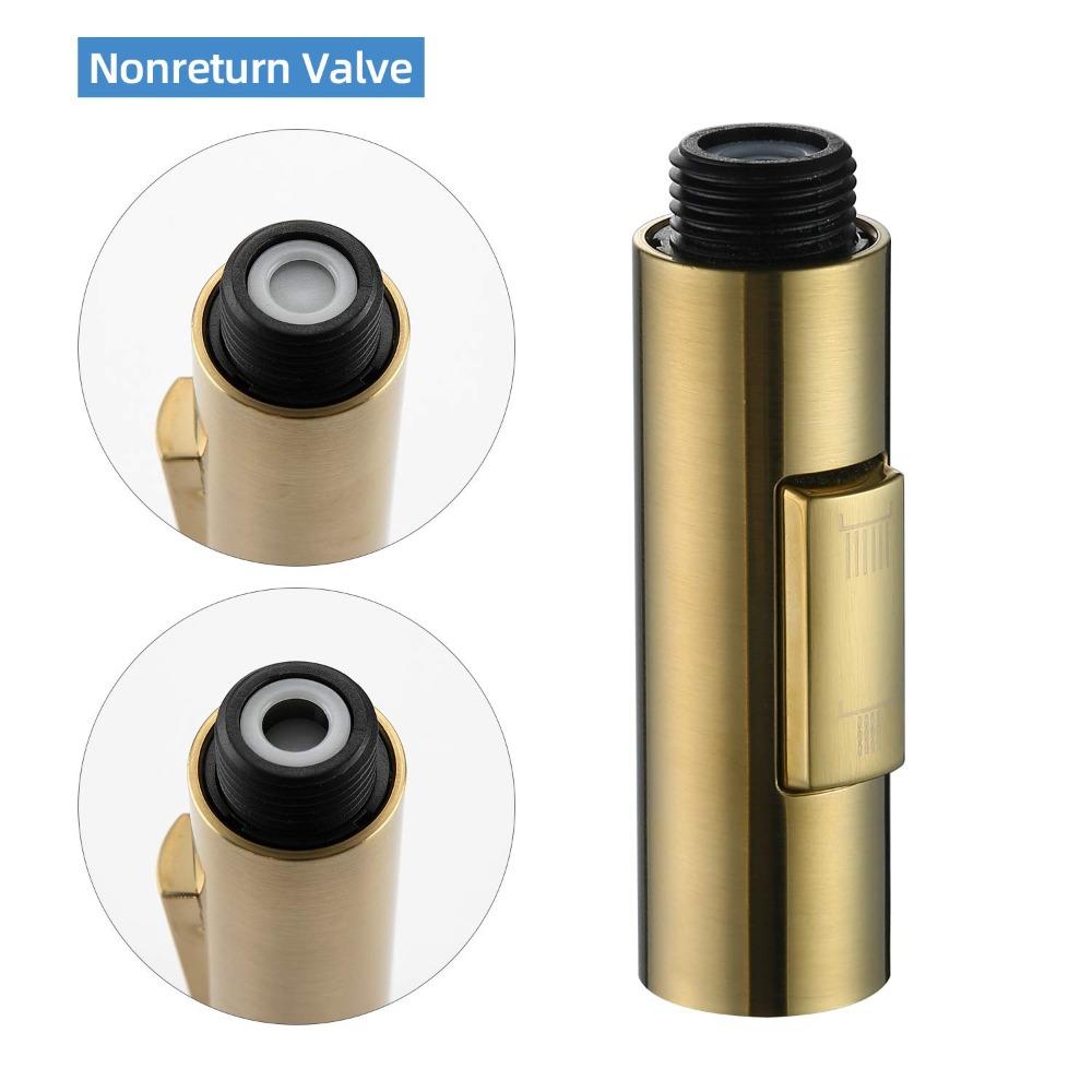 Gebürstetes Gold Küchenarmatur Sprühkopf 1,8 GPM Ersatzkopf Ausziehbarer Sprühkopf Säule Küche