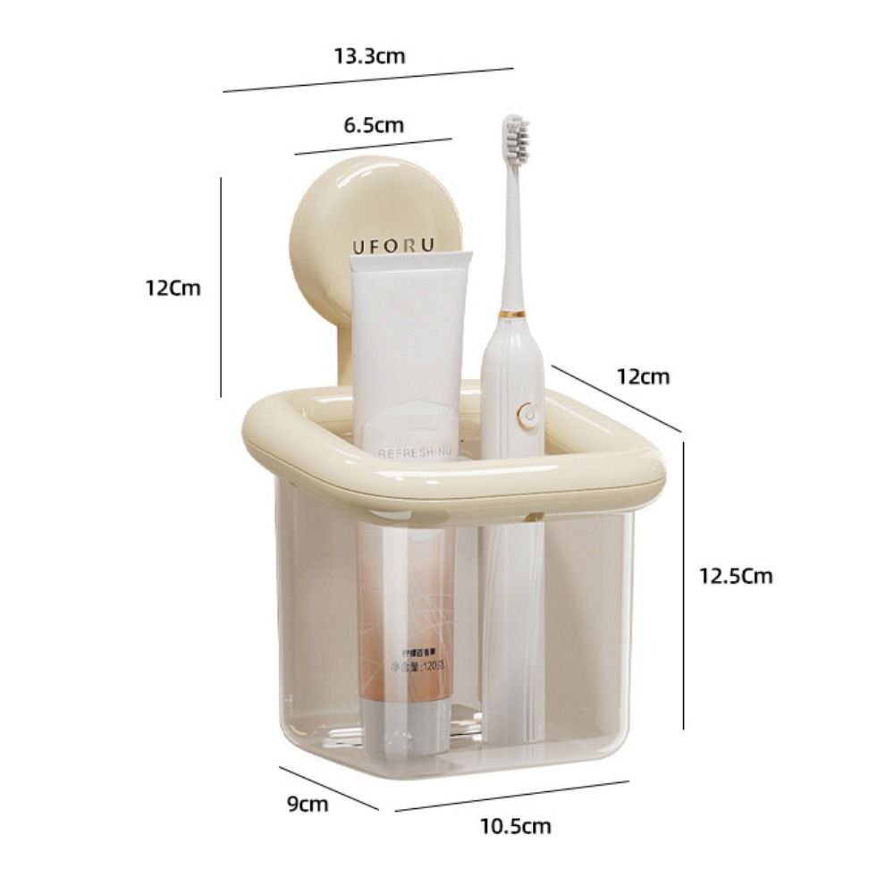 Multi-Functional Toothbrush Storage Rack Plastic Bathroom Shelf Storage Box  Bathroom