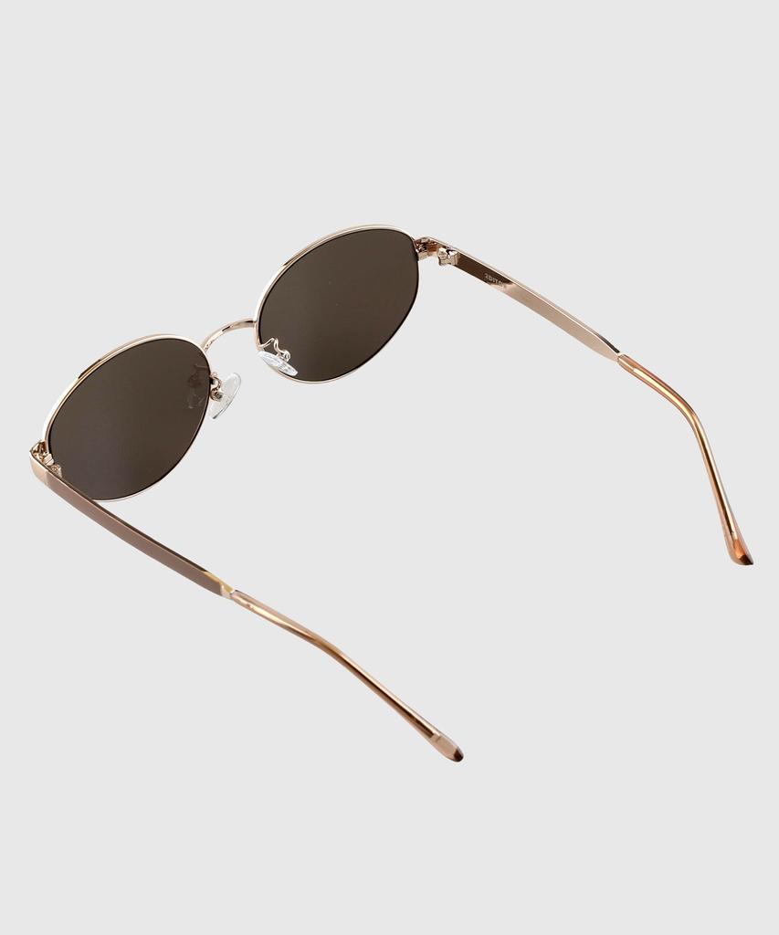 Tuditeo Dor Oval Metal Uv Protection Tinted Nylon Lens Sunglasses C4 Brown