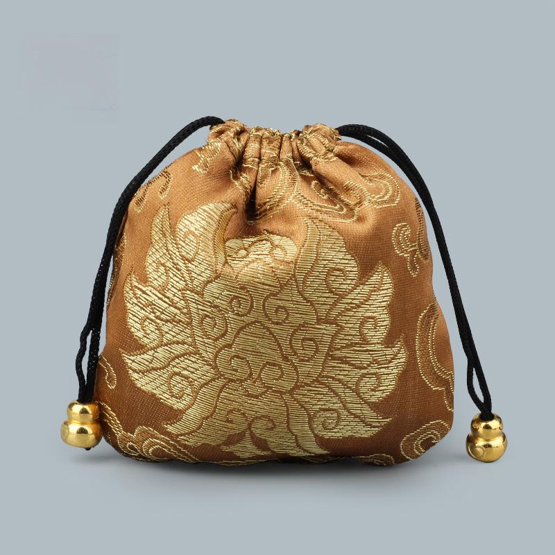 18 Brocade-Style Drawstring Bags for Buddhist Beads Bracelets & Cultural Play