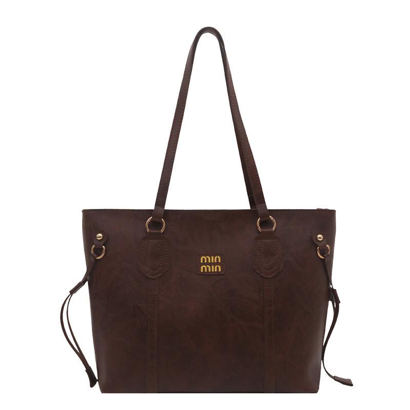 

Pu Bag For Women With Large Capacity And Car Stitching For Daily Casual Use коричневый