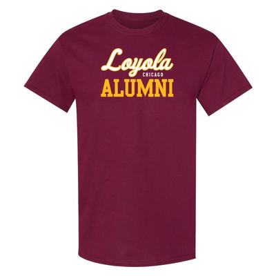 Loyola University Chicago Ramblers Primary Logo Alumni College T-Shirt - Maroon