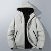 Graphene jacket fleece thickened cotton-padded coat men's winter business leisure warm windproof removable hat