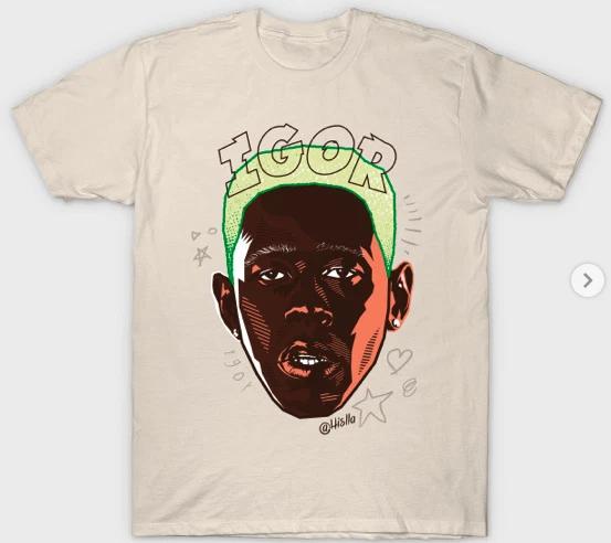 

Футболка Tyler the Creator IGOR Взрослая S-3XL Бежевая Фан-арт Odd Future Рэпер Музыка 4XL