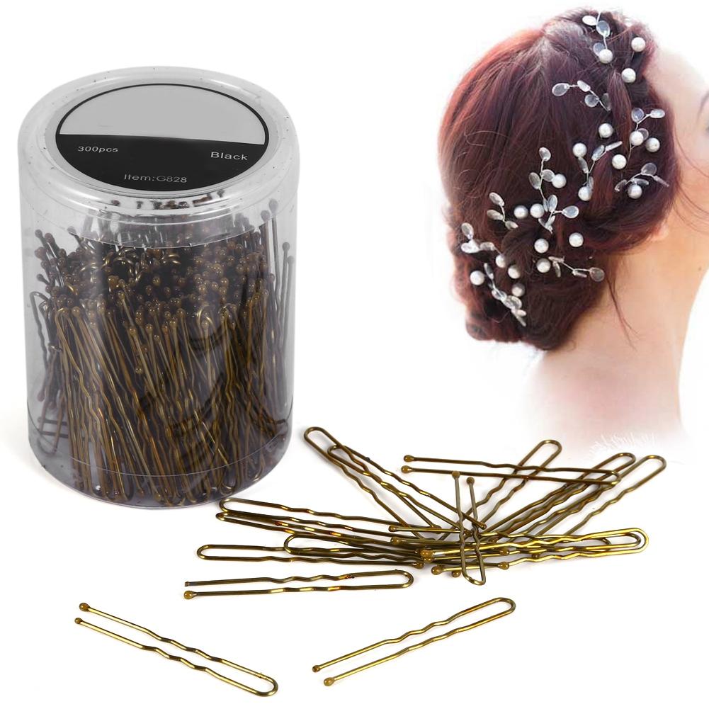 300PCS 2Colors Hairdressing Hairpins Clips Clamps Wavy U shaped Clip Hair Accessories 6 Types