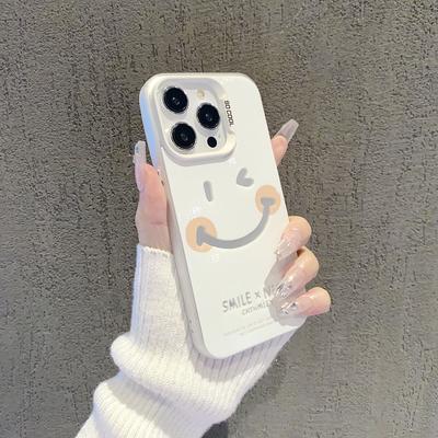 Applicable To Iphone11/11pro New Niche Creative Reno1/1 Simple Smiley Face 11 Colored Silver Mobile Phone Case