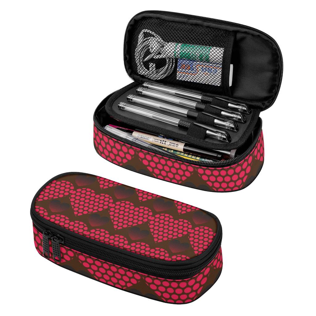 Pencil Case High Capacity Durable 300D Polyester Zipper Closure with Mesh Pocket Removable Divider and Pen Slots for Students