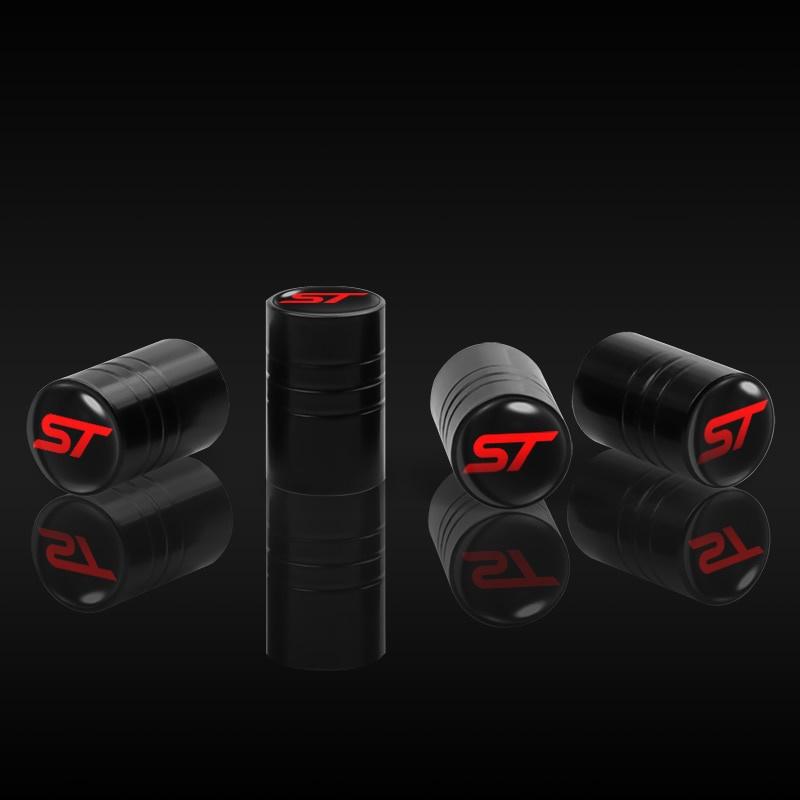 

4 шт. металлическое колесо автомобиля, колпачок штока клапана для шин, воздушный клапан, пылезащитный чехол ST, значок для Fo + rd Focus 2 3 4 MK2 MK3 Fiesta Mondeo Escape Kuga D