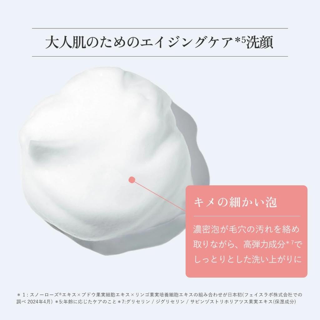 Aurelie Moist Face Wash 120g - Facial Cleanser, Face Wash Foam, Developed by MEGUMI, Rich Foam, Pore Cleansing, Blackhead Removal, Exfoliation, Skin C