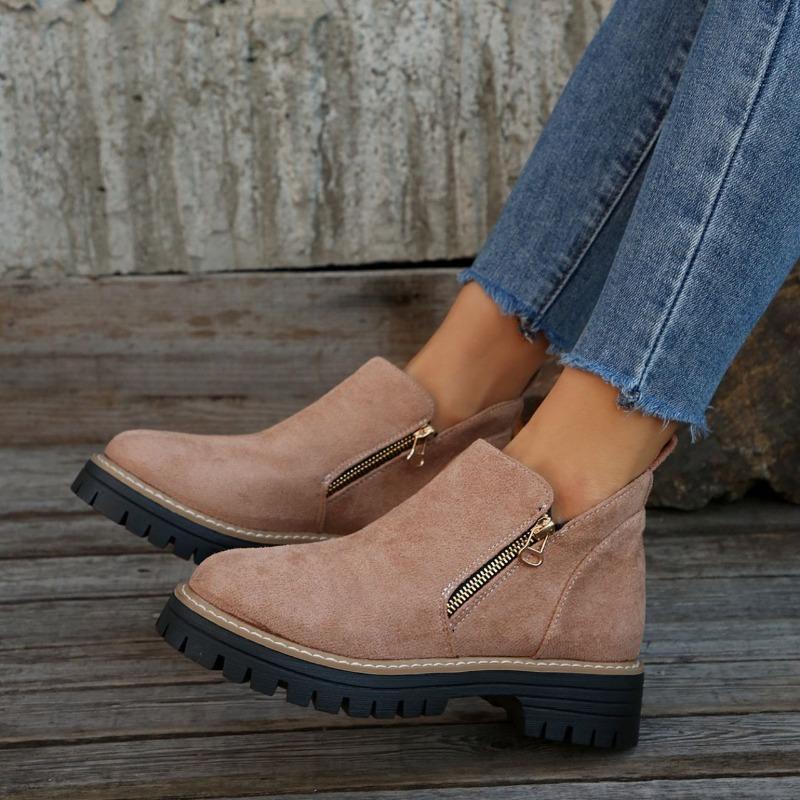 Fashion Women's Ankle Boots 2025 New Chelsea Short Boots Fashion Suede Casual Boot Side Zipper Ankle Boots Big Size43 Botas De Mujer2025