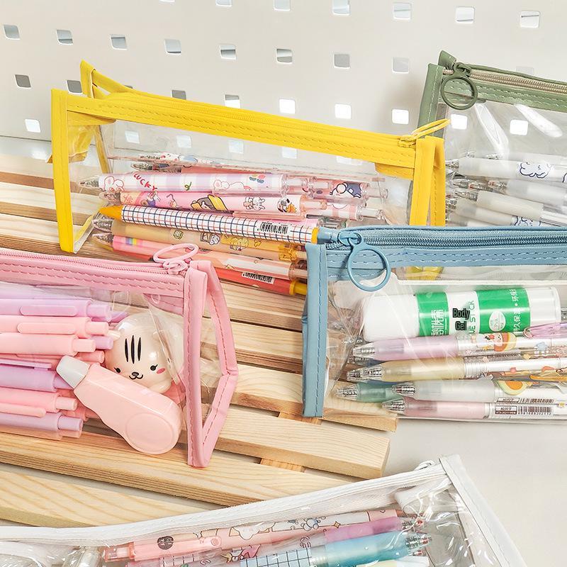 Transparent Multi-functional Pencil & Cosmetic Bag - Large Capacity, Waterproof, Student and Travel-Friendly