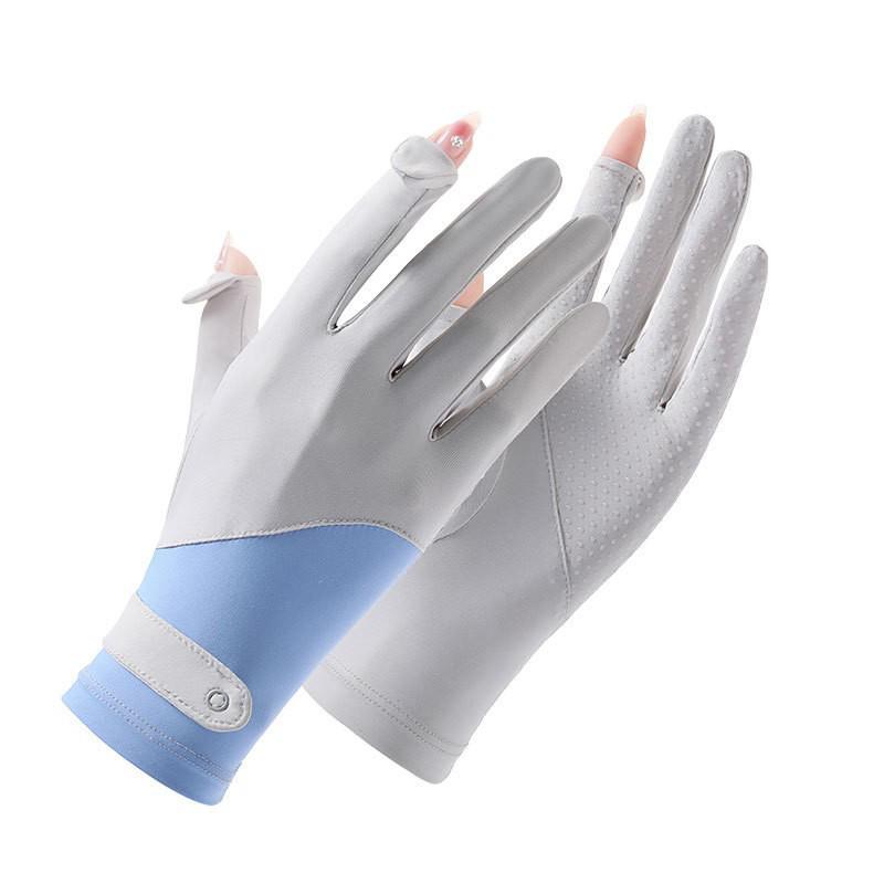 Women's UV Protection Fingerless Gloves: Thin Ice Silk, Breathable, Non-slip, Touchscreen Compatible for Driving & Cycling