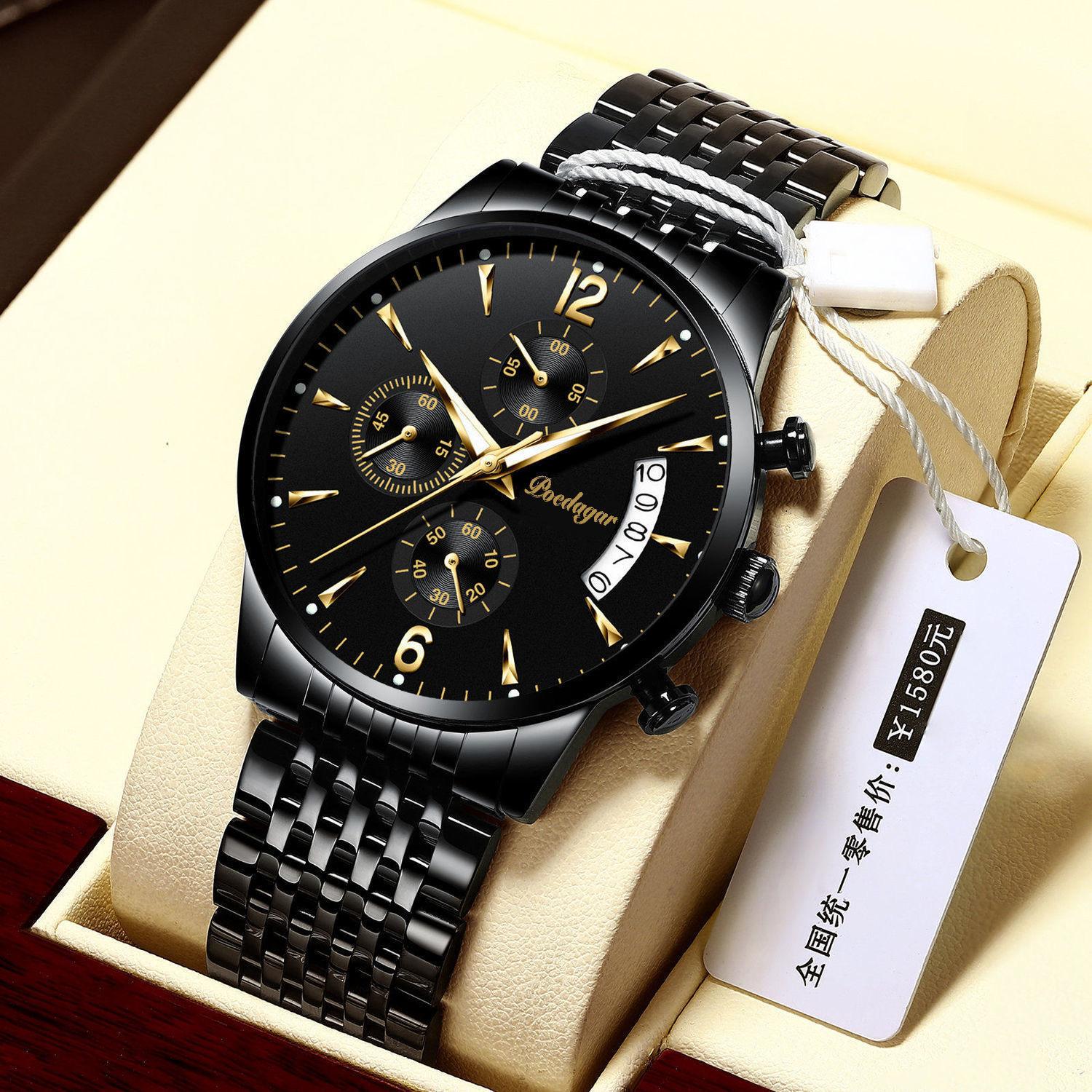 814 Original Quartz Men Watch Luminous Waterproof Stainless Steel Watch for Men 814