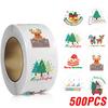 100-500pcs Santa Claus Tree Paper Label Cartoon Merry Christmas Sticker New Year Cute Snowman Stationery Stickers For Kids Gift