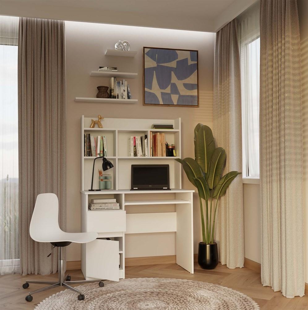 Desk Extension 100 Cm White Bookshelf For Documents