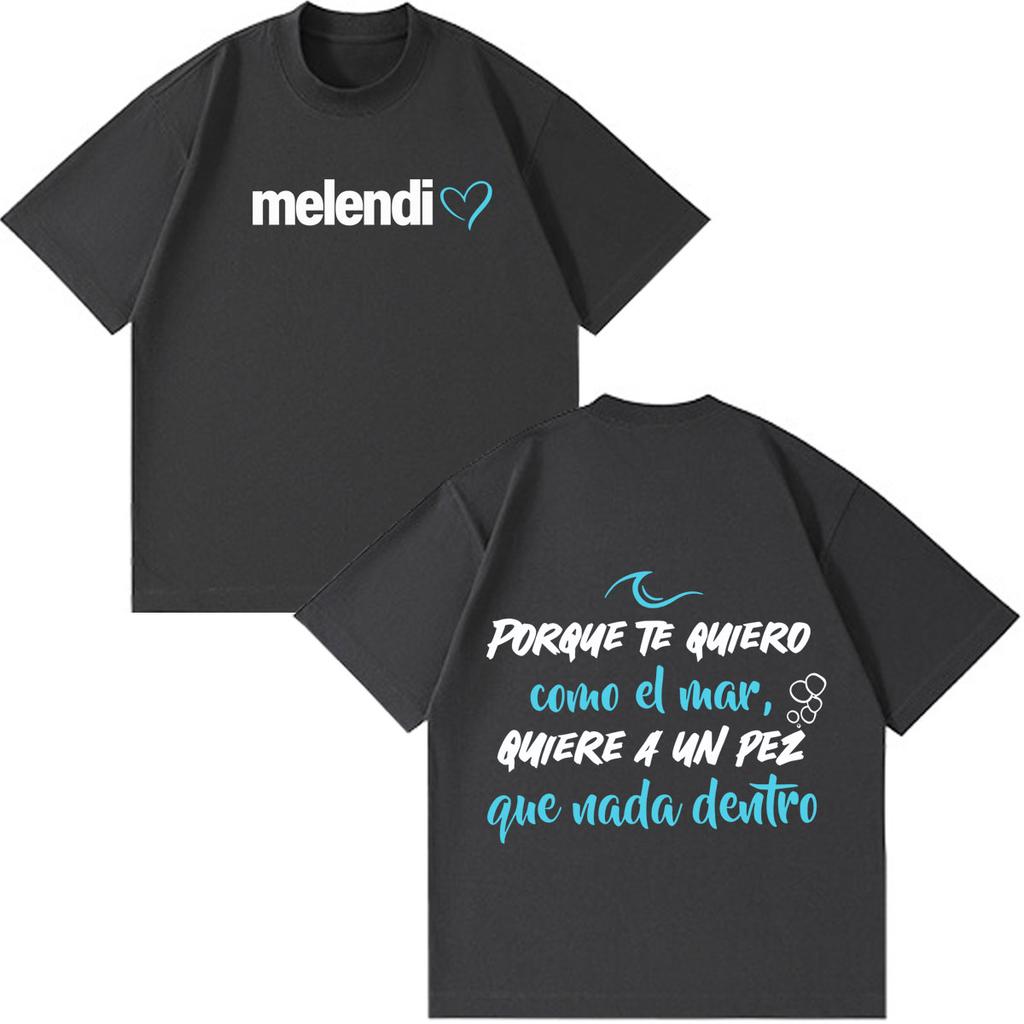 Rapper Melendi Tour Print Merch Tshirt Unisex Unisex Fashion Tshirt Shortsleeved Loose Casual Cotton Oversized Gothic Punk Tshirt