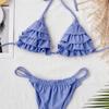 Damen Sexy Rüschen Bikini Push-Up Pad Badeanzug Set Badeanzug Strandmode