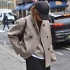Autumn and Winter New Style, Retro, Brown, Woolen Jacket, Women's Clothing, V-neck, Commuting Warm Outerwear, Winter Jacket