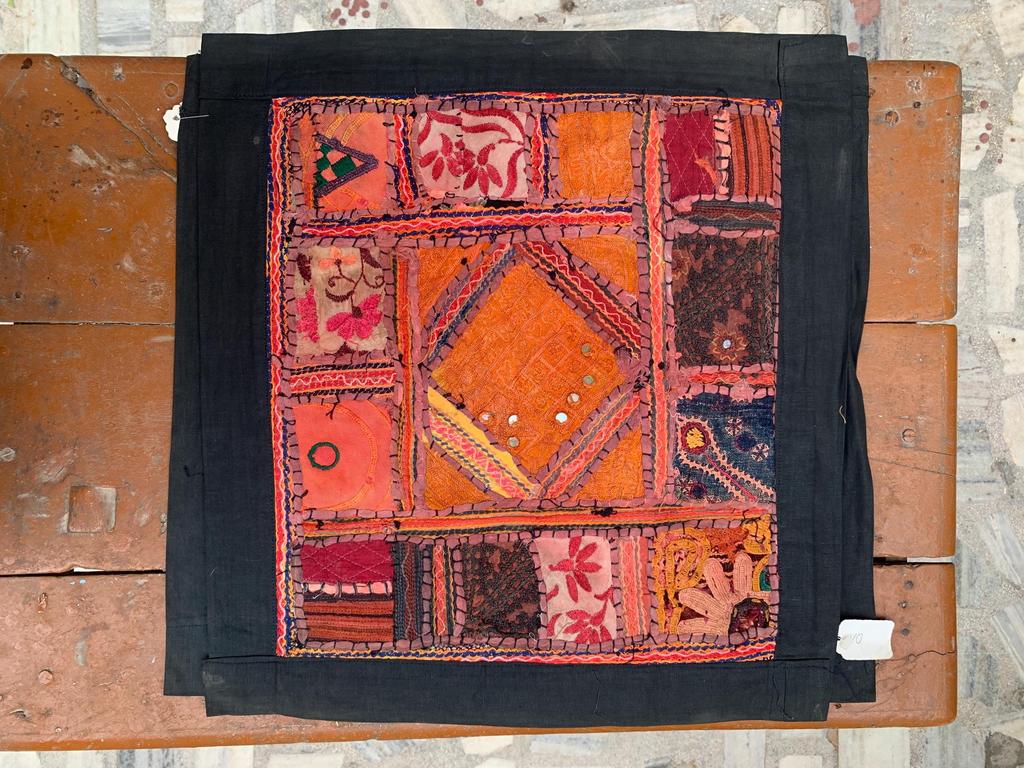 Hand Embroidered Cotton Pillow Cover: Boho Decorative Cushion 40