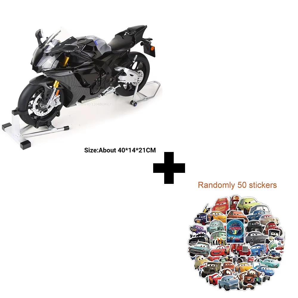 1:6 R1M Spray Toy Model Motorcycles Metal Diecast Shock Absorption Front Wheel Steering Sound Light for Boys Christmas Gifts