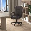 Desk Chair, PU Leather Office Chair with Adjustable Height and Swivel Wheels, for Home Work Study, Brown
