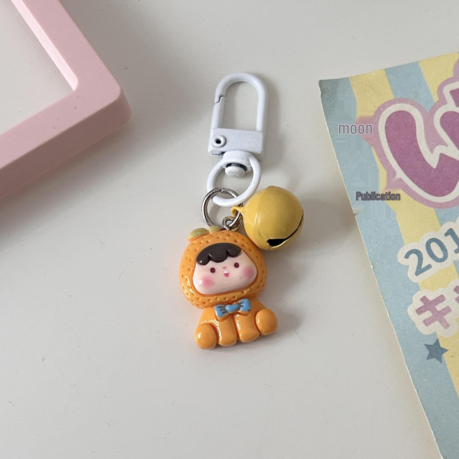 

Милый мультяшный брелок-колокольчик в виде фрукта для малыша: Аксессуар для студента в форме сердца и подарок для лучшей подруги