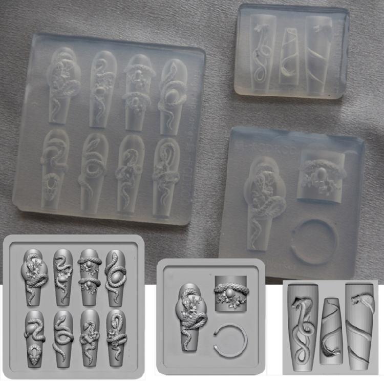 Multipurpose Silicone Mould for Snake Nail Art Easy to Use and Remove Suitable Portable for All Nail Shapes and Lengths