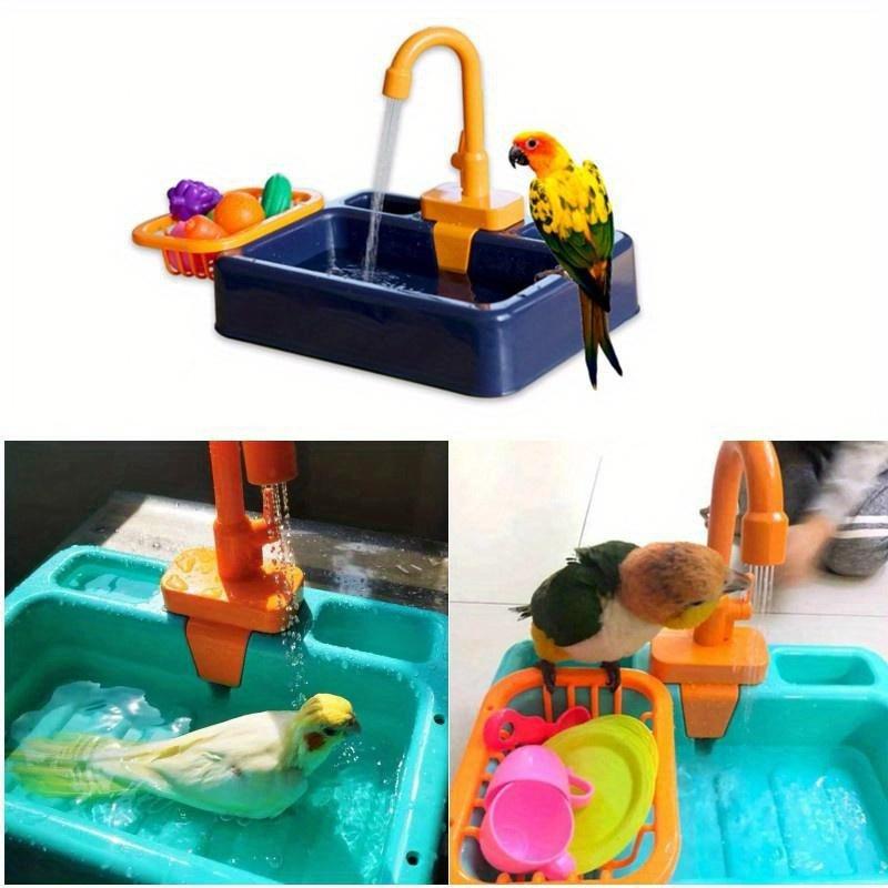 Parrot Perch Shower Pet Bird Bath Cage Basin Parrot Bath Basin Parrot Shower Bowl Birds Accessories Parrot Toy
