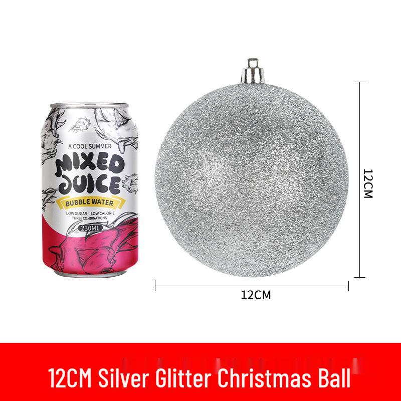 Silver Glitter Christmas Hanging Ornaments: Shiny Plastic Balls 6-30CM for Festive Decorations