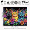 2D Colorful Kittens & Flowers Backdrop Cloth, Bright Art Photo Background
