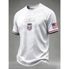 USA Football Jersey Statue of Liberty Print US Flag Eagle Badge Short Sleeve T-Shirt American National Soccer Fan Sports Tops