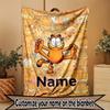 Custom Name Personalized Garfield Print Blanket, Home Decor, Bedroom, Sofa, Camping, Couch, Gifts for Birthday Christmas