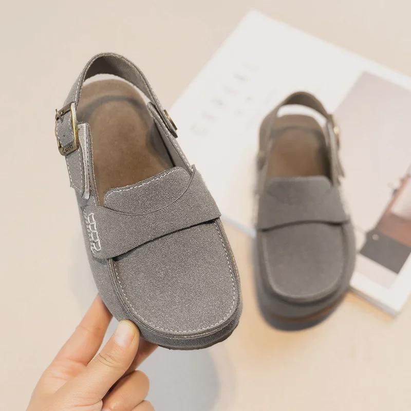 2024 Retro Soft-Soled Toe Shoes for Medium and Large Children - Spring and Autumn Trendy Casual Sandals for Boys