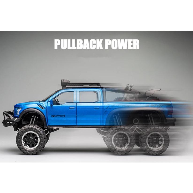 1/28 Ford Raptor F150 Alloy Car Model Diecast Toy Metal Modified Off-Road Vehicles Car Model Sound Light Collection Kids Gifts