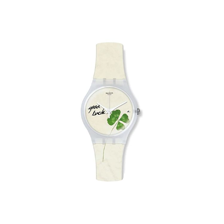 Swatch Original Series Quartz Movement Lucky Girl Watch 41Mm White Dial Plastic Case Silicone Strap Women watches SUOW119 White Dial