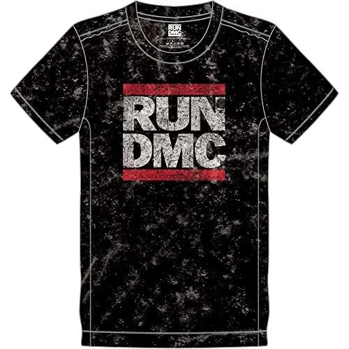 Run DMC Unisex Snow Wash T-Shirt: Logo (Medium) S
